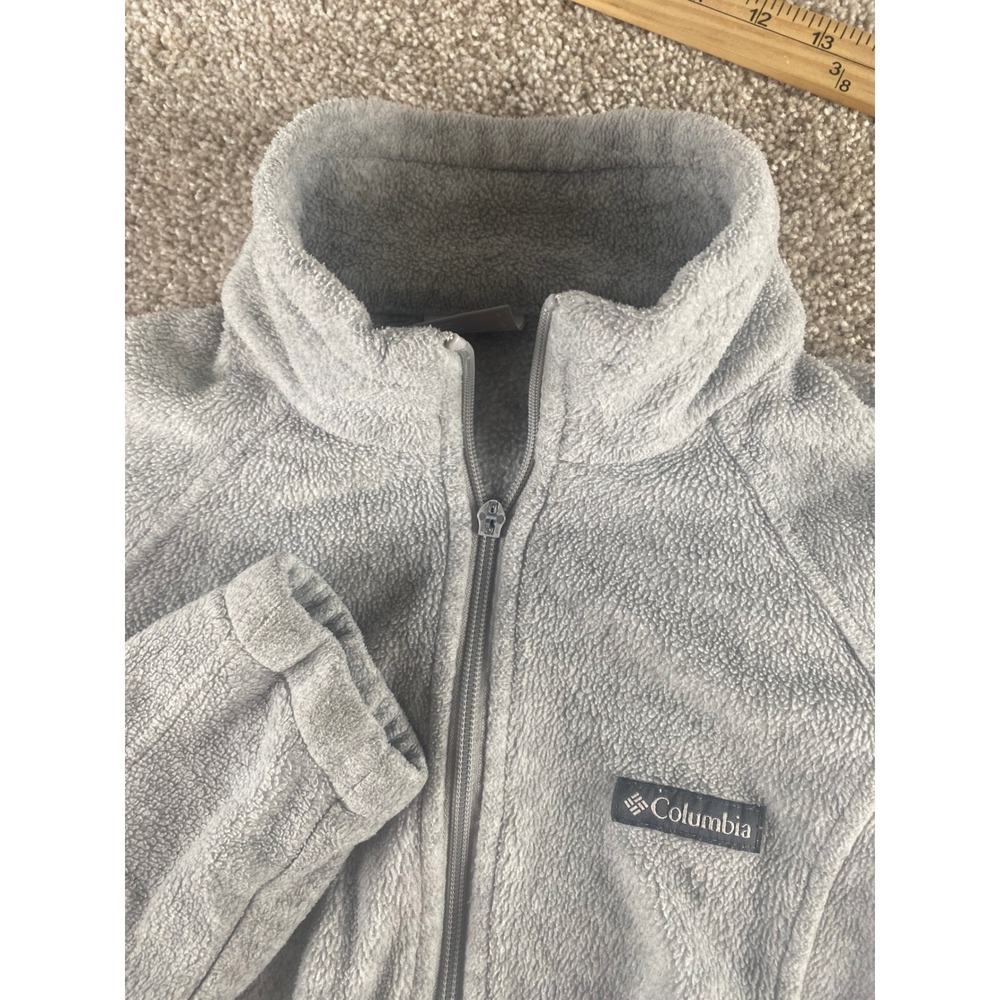 Columbia Womens Large Warm Benton Springs Full Zip Fleece Jacket Grey WL6439